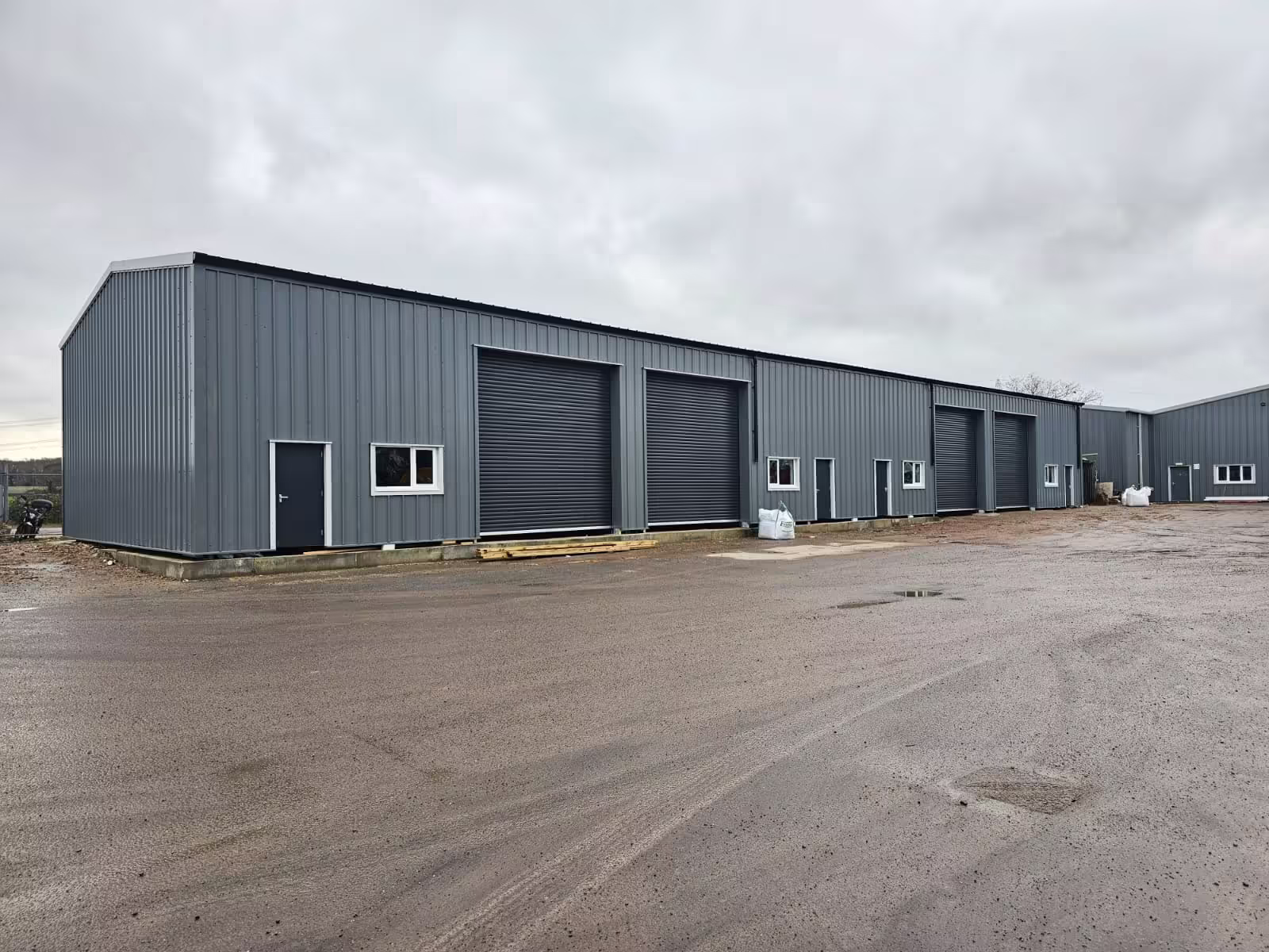 Galvanised steel roller shutter fitted to a commercial unit in Durham